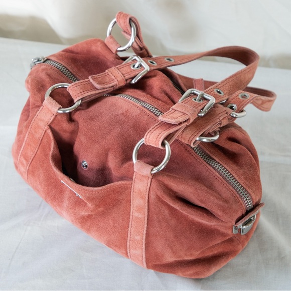 Prada Peach Suede Shoulder Bag - Picture 12 of 13